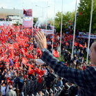 Erdogan, en un momento de su discurso mientras se dirige a sus seguidores.