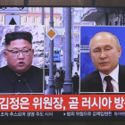Medios de Corea del Norte informan sobre la reunión de Kim Jong-un y Vladimir Putin.