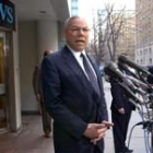 Colin Powell durante la rueda de prensa que ofreció ayer para hablar de las relaciones con Corea