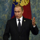 El presidente ruso, Vladimir Putin, en la cumbre del clima en París.