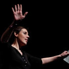 Irene Montero, ayer en el acto de Podemos en Alcorcón. EMILIO NARANJO