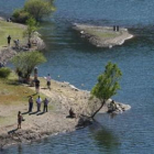 La desembocadura del Sil en la cola del pantano en Toreno.