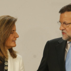 Báñez y Rajoy, en el 2014.