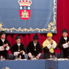 Los rectores de la Comunidad y el consejero en la investidura de su homólogo en Burgos.