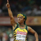 Shelly-Ann Fraser-Pryce, abandera de Jamaica y émula de Usain Bolt en la velocidad.