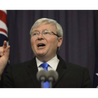 Kevin Rudd, durante una rueda de prensa.