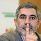 Llamazares, ayer en la reunión de Málaga