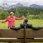 Merkel y Obama, frente a las montañas Wetterstein.