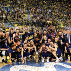 El Barcelona festejó en el Gran Canaria Arena un nuevo título de Copa del Rey que se le había resistido en las últimas ediciones. MEDINA