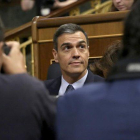 Pedro Sánchez, en el segundo día del debate de investidura.