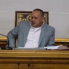 El presidente de la Asamblea Nacional, Diosdado Cabello, mientras daba la noticia.