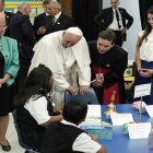 El Papa Francisco ha aprovechado su visita a Nueva York para visitar una escuela de Harlem.
