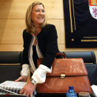 La consejera de Hacienda, Pilar del Olmo, antes de su intervención.