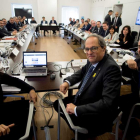 El presidente de la Generalidad catalana, Quim Torra, ayer en la reunión de sus consejeros. QUIQUE GARCÍA