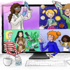 Ilustración del Día Internacional de la Niña y la Mujer en la Ciencia de la ULE. PAULA MARTÍN