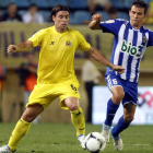 La Deportiva jugó un partido serio especialmente en el centro del campo, donde el equipo blanquiazul, en la imagen Carlos Ruiz, controló a los amarillos.