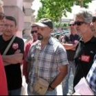 Comité y sindicatos, en su protesta ante el edificio de la Junta en Valladolid hace unas semanas