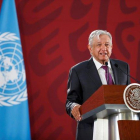 El presidente de Mexico, Andrés Manuel López Obrador,  en rueda de prensa.