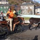 Una de las calesas tiradas por burros utilizadas en la grabación