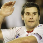 El jugador del Reale Ademar, Héctor Castresana, durante una acción de liga Asobal.