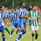 Urzaiz, en el centro, jugó sus primeros minutos con la camiseta de la Ponferradina.