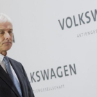 El presidente de Volkswagen, Matthias Müller, en la presentación de los resultados en Wolfsburg.