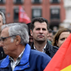 Tudanca, ayer, en la manifestación de Valladolid.