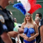 Una de las desnudas de Times Square.