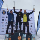 El musher leonés en el podio del Campeonato de España celebrado en Baqueira. DL