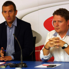Óscar Álvarez y Santiago Dorado, ayer.