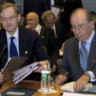 El presidente del Banco Mundial Zoellick y el director del Fondo Rato