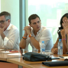 Rivera, con sus principales colaboradores, durante la reunión de la ejecutiva de Ciudadanos el martes 26 de julio en Madrid.