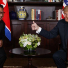 El presidente de EEUU Donald Trump y Kim Jong-un, líder de Corea del Norte.