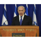 El primer ministro israelí, Benjamín Netanyahu, durante una rueda de prensa.