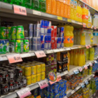 Zona de bebidas no alcohólicas, en un supermercado de Barcelona.