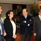 Sáez Aguado, Carmen Peña, Juan Vicente Herrera y Jesús Aguilar, ayer en Valladolid .