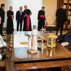 El Papa Francisco con Erdogan, este lunes 5 de febrero, en el Vaticano.