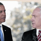 Obama y Netanyahu, en una comparecencia ante la prensa tras reunirse en la Casa Blanca, el 1 de septiembre del 2010.