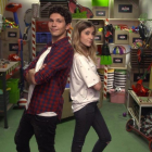 Chim y Rebeca Stones, en el plató del programa de Disney Channel 'Jaja show'.