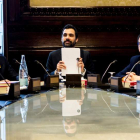 El presidente de la cámara catalana, Torrent, durante la reunión de la Mesa del Parlament. Q. GARCÍA