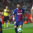 Leo Messi, en el Girona-Barça de la pasada temporada en Montilivi.
