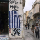 Exterior de una tienda en el barrio de Plaka, en el centro de Atenas, el 3 de mayo.