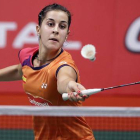 Carolina Marín, durante el partido contra la taiwanesa Yu Po Pai en el Mundial de Yakarta.