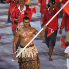 Taukatofua, el abanderado de Tonga, arrasó entre el público femenino.