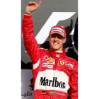 Schumacher celebra el triunfo en su etapa en Ferrari.