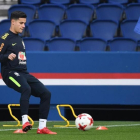 Coutinho, en un entrenamiento con la selección brasileña en el Parque de los Príncipes parisino.