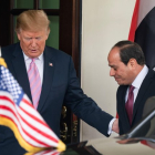 El presidente de los Estados Unidos, Donald Trump recibe a su homologo egipcio,  Abdel Fattah Al-Sisi.