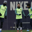El tridente prepara el duelo contra la Real Sociedad para la vuelta de los cuertos de la Copa.