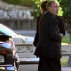 El presidente de Endesa, Manuel Pizarro, a su salida el lunes de una de las reuniones en Ponferrada