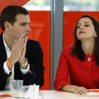 Rivera y la portavoz nacional de partido, Ines Arrimadas. J. LIZON